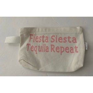 Hunny Bunny cosmetic bag canvas nwot Fiesta siesta tequila repeat